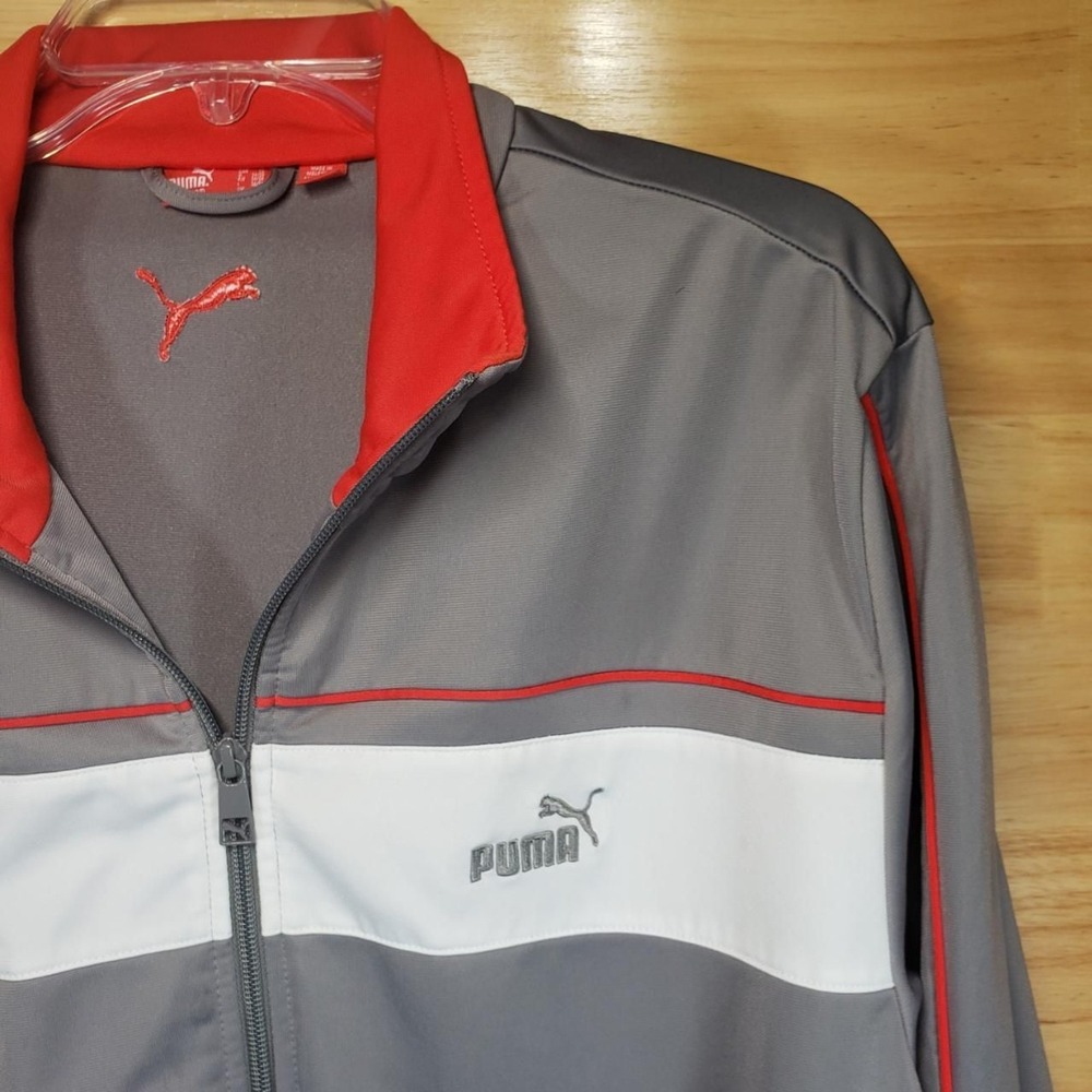 Vintage-Inspired Puma Full Zip Track Jacket in Gray